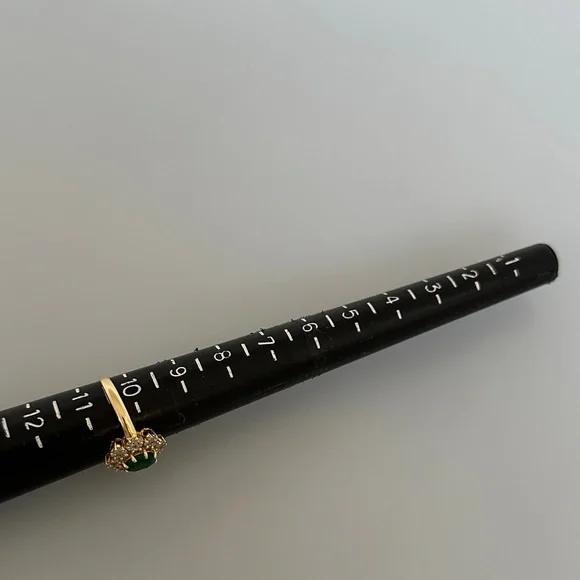 EFFY 14k Diamonds real emerald real solid Gold and Green Gemstone Ring - Picture 6 of 9